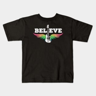 Believe Colorful Guitar J-Style Bass Guitar Kids T-Shirt